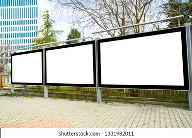 Three Blank Frame Billboard Mockup