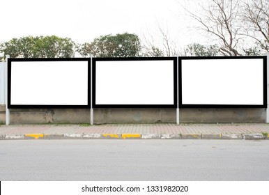 Three Blank Frame Billboard Mockup