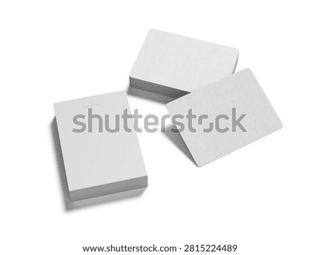 Three blank white playing card mockups arranged on a clean neutral background for branding