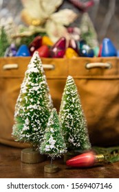 Three Bottle Brush Christmas Tree Decorations