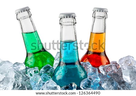 three bottles in crushed ice