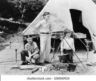 Three Boys Camping