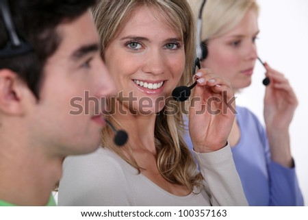 three call-center workers