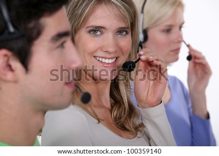 three call-center workers