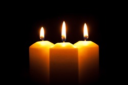Three Candles With Flame