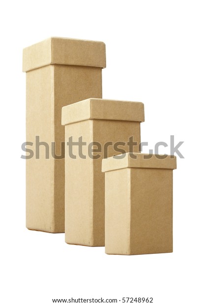 Three Cardboard Boxes Lids Different Sizes Stock Photo (Edit Now) 57248962