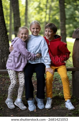 Three children in the outside 
