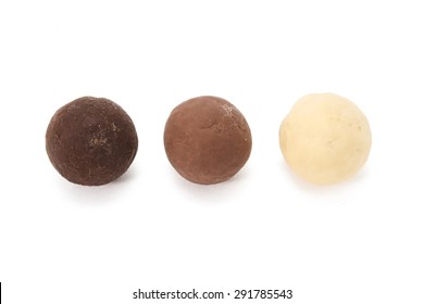 Three Chocolate Balls, Dark, Light And White