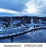 The Three Churches in Mahone Bay, Nova Scotia, Canada