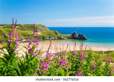 Three Cliffs Bay, Gower, Peninsula, Swansea, South Wales, UK