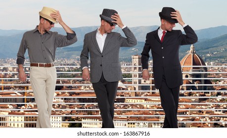 Three Clones Or Triplets In Florence, Italy