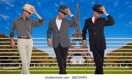 Three Clones Or Triplets In Paris, France