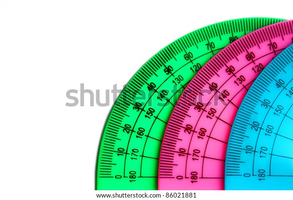 Three Colored Protractor Isolated On White 스톡 사진 86021881 | Shutterstock
