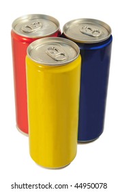 Three Colored Slim Can Isolated