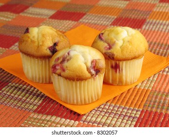 Three Cranberry Orange Muffins