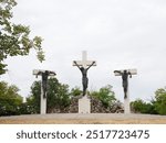 Three crucifix crosses in Tihany 