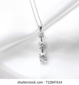 Three Diamonds Pendant Necklace