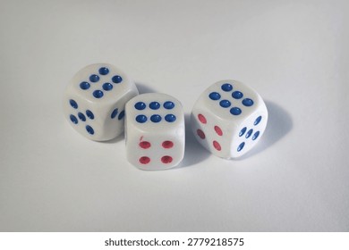 
three dice with the numbers six
