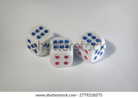 
three dice with the numbers six