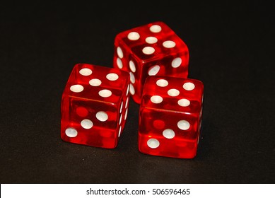 Three Dice On Black Desk Result Stock Photo 506596528 | Shutterstock