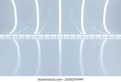 Three dimensional rendering of architectural space background platform