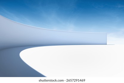 Three dimensional rendering of architectural space background platform