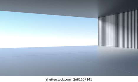 Three dimensional rendering of architectural space background platform