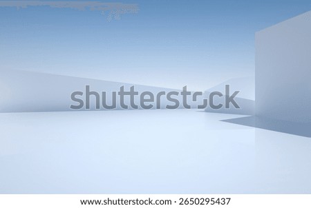 Three dimensional rendering of architectural space background platform