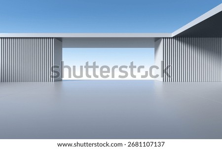 Three dimensional rendering of architectural space background platform