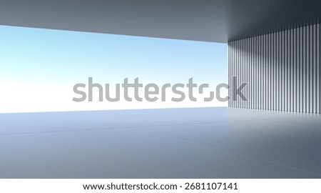 Three dimensional rendering of architectural space background platform