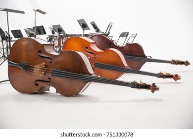 three double basses 