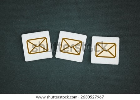 Three e mail icon. email messenger security check. Virus and Malware protecting. Ransomware and fishing of human error cyber security