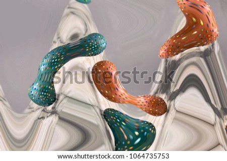 Three Easter eggs and their distorted reflections