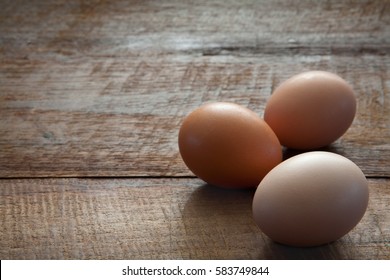 Three Eggs Close Up Left Copy Space
