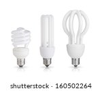 three energy saving light bulbs isolated on white background 