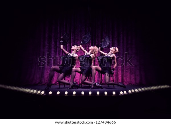 Three fabulous girls on the\
stage.