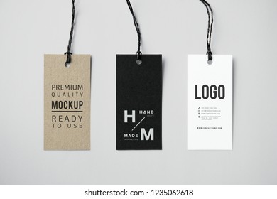 Three fashion label tag mockups - Shutterstock ID 1235062618
