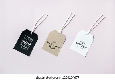 Three fashion label tag mockups
