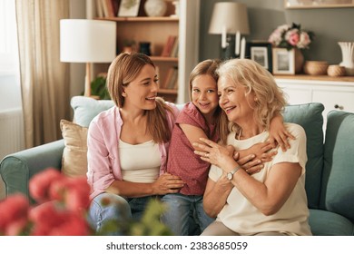 Three female generation portrait at home - Powered by Shutterstock