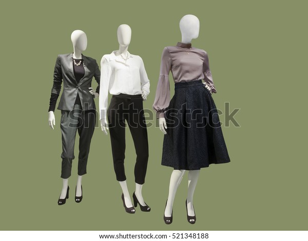 Three Female Mannequins Dressed Fashionable Modern Stock Photo (Edit ...