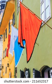 three flags on the wall