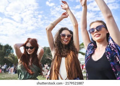 Three Friends Dancing Together On Summer Stock Photo 2179521887 ...