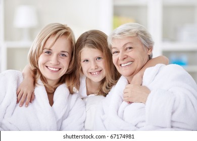 Three Generations Of Women In The Home