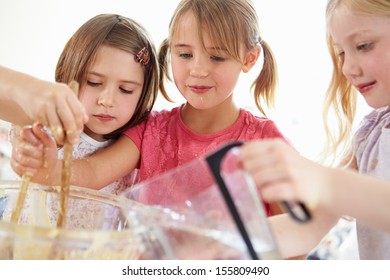 Three Girls Making Cupcakes Kitchen Stock Photo 155809490 Shutterst