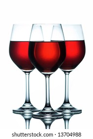 Three Glasses Red Wine Isolated On Stock Photo 13704988 | Shutterstock