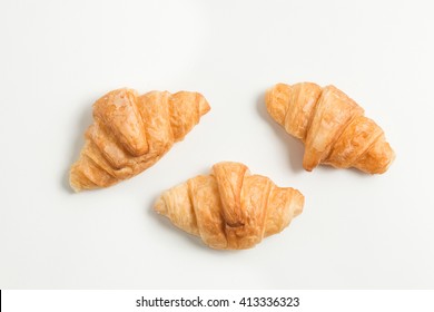 Three Gold Croissant Isolated On White Stock Photo 413336323 | Shutterstock