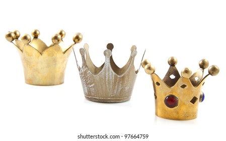 Three Golden Crowns In A Row Over White