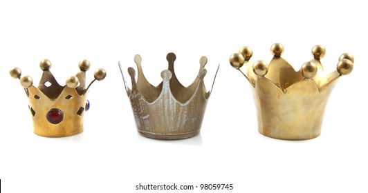 Three Golden Crowns In A Row Over White