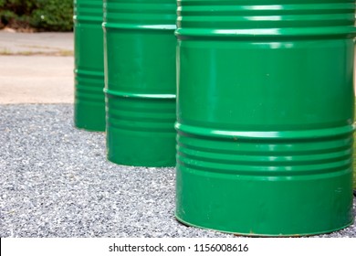 Three Green Steel Drum