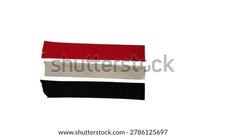 Three horizontal colored stripes design in red white black